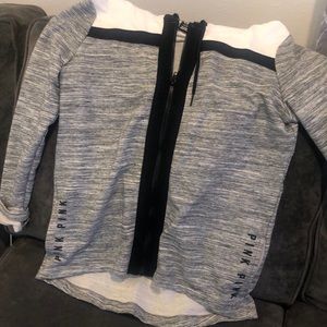 Pink zip up hoodie with pockets